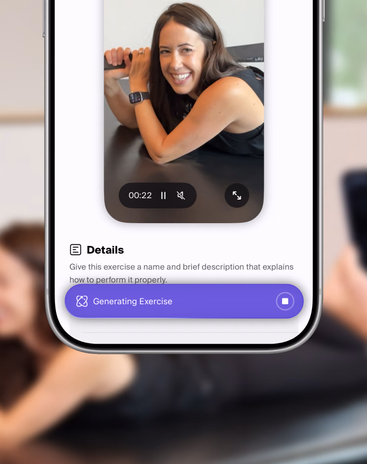 Phone showing AI generating an exercise program