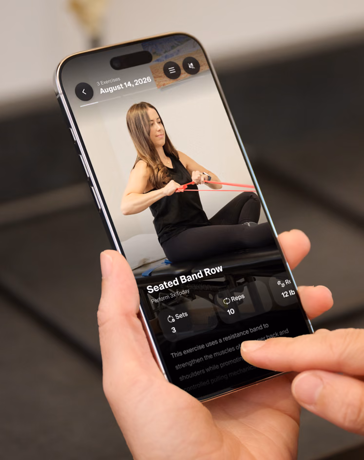 Person watching a video-style exercise on their phone