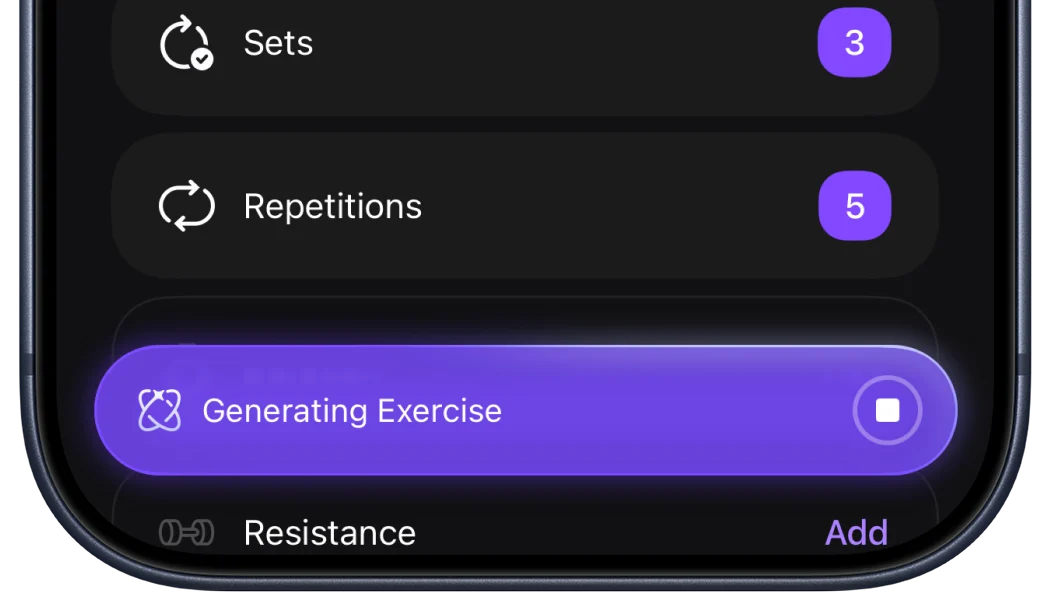 ProperForm AI generating a structured exercise from a session
